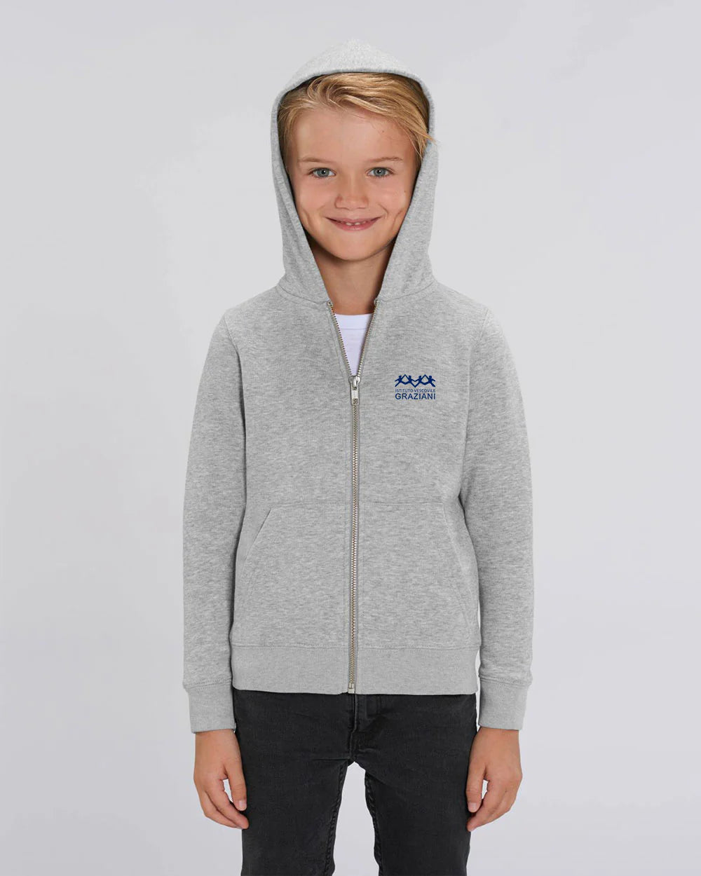 Felpa pesante cappuccio + zip KID