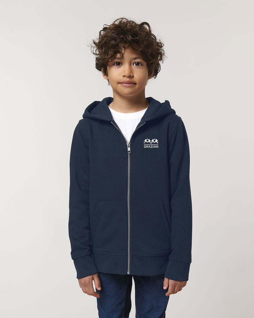 Felpa cappuccio felpata zip KID